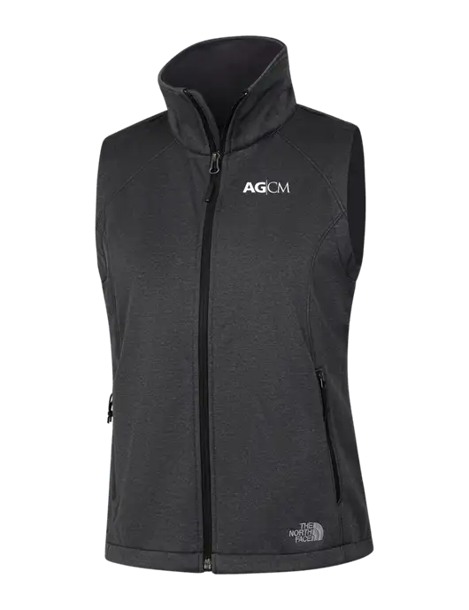 The North Face Womens Dark Grey Heather Ridgewall Soft Shell Vest  w/AG|CM Logo