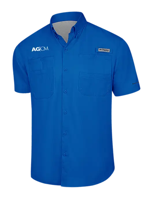 Columbia Royal PFG Tamiami II Short Sleeve Shirt w/AG|CM Logo