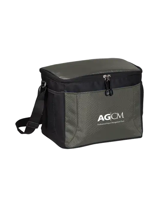 12 Can Grey/Black Cube Cooler w/AG|CM Logo