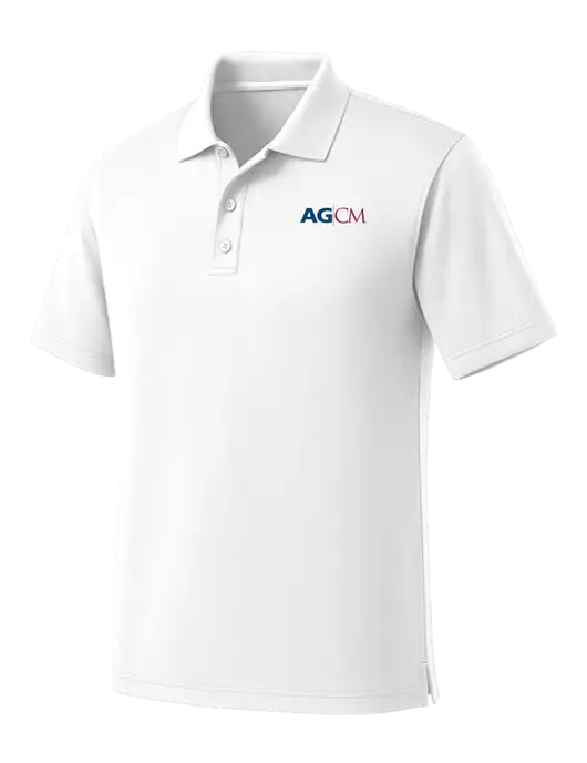White Dry Zone UV Micro Mesh Polo w/AG|CM Logo