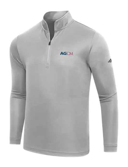 Adidas Medium Grey  Lightweight Quarter Zip Pullover w/AG|CM Logo
