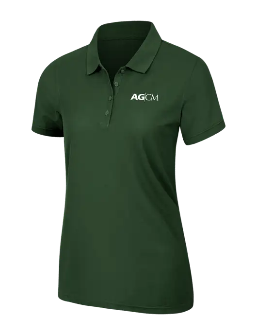 Dark Green Womens Core Classic Pique Polo w/AG|CM Logo