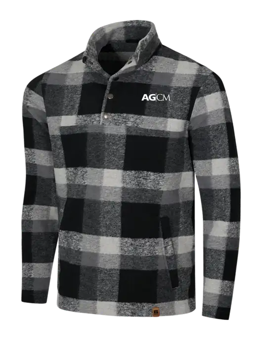 Russell Outdoors Black/White Plaid Basin Snap Pullover w/AG|CM Logo