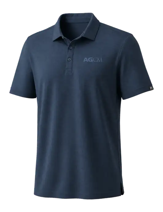 TravisMathew Navy Coto Performance Polo w/AG|CM Logo