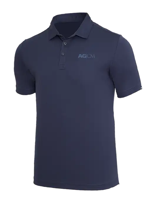 TravisMathew Navy Coto Performance Polo w/AG|CM Logo