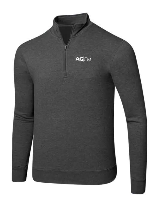 Dark Heather Grey 8.5 oz Ring Spun 1/4 Zip Pullover Sweatshirt w/AG|CM Logo