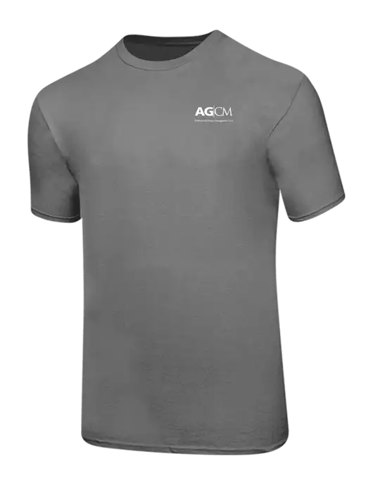 Ring Spun Medium Grey 4.5 oz T-Shirt w/AG|CM Logo