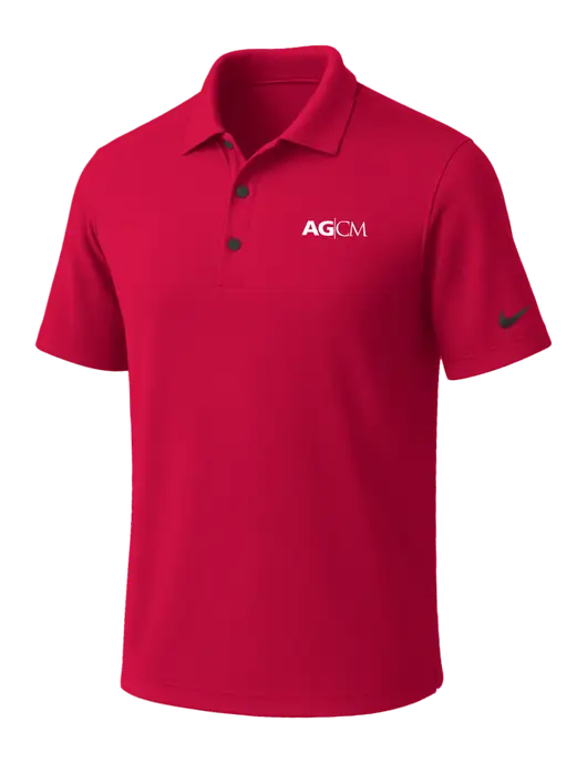 NIKE Red Dri-Fit Micro Pique Polo w/AG|CM Logo