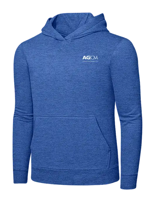 Heather Royal 7.8. oz Ring Spun Hooded Sweatshirt w/AG|CM Logo