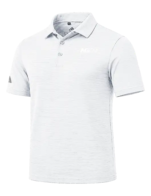 Adidas White Textured Stripe Polo w/AG|CM Logo