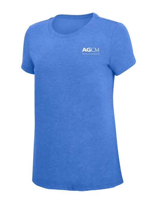 Womens Simply Soft Royal Frost 4.5oz  Poly/Combed Ring Spun Cotton T-Shirt w/AG|CM Logo