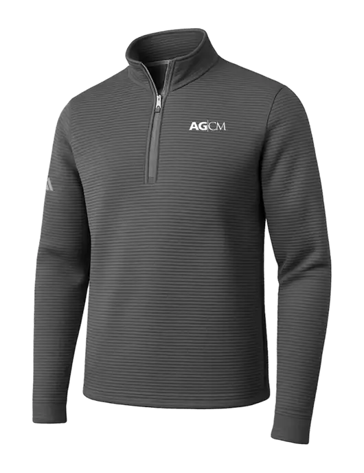 Adidas Medium Grey Spacer Quarter-Zip Pullover w/AG|CM Logo