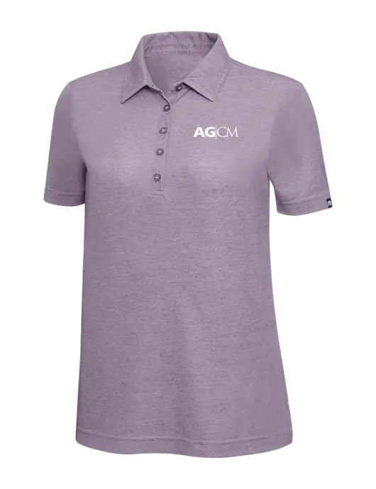 TravisMathew Light Purple Heather Womens Oceanside Polo w/AG|CM Logo