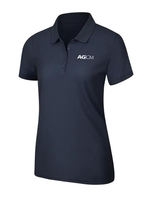 Navy Blue Womens Core Classic Pique Polo w/AG|CM Logo