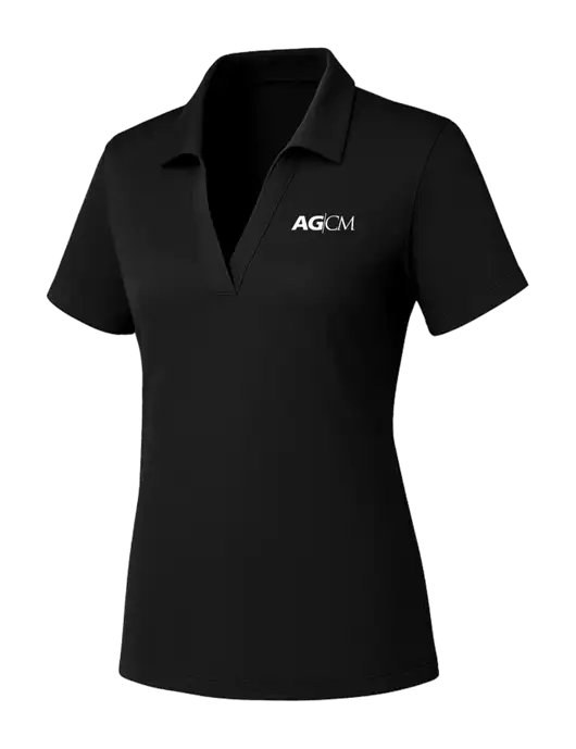 Womens Black PosiCharge RacerMesh Polo w/AG|CM Logo