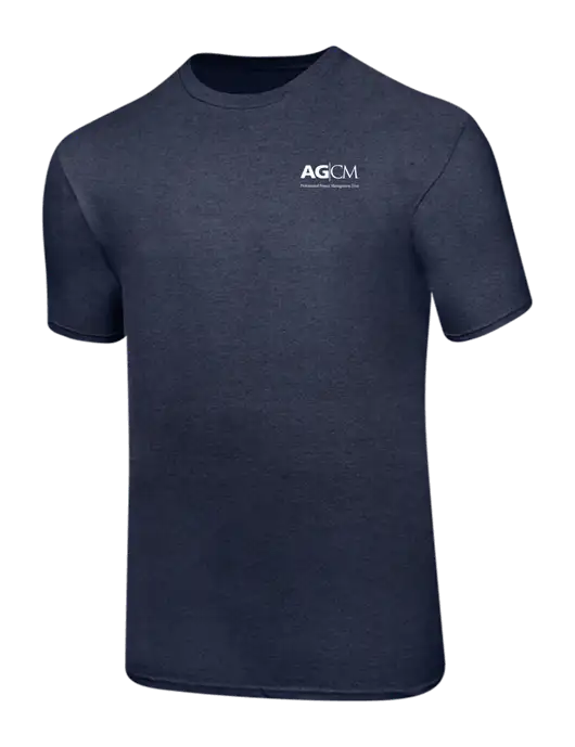 Ring Spun Heather Navy 4.5 oz T-Shirt w/AG|CM Logo