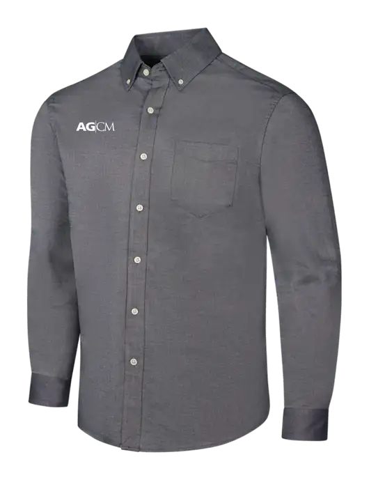 Dark Grey SuperPro Oxford Shirt w/AG|CM Logo