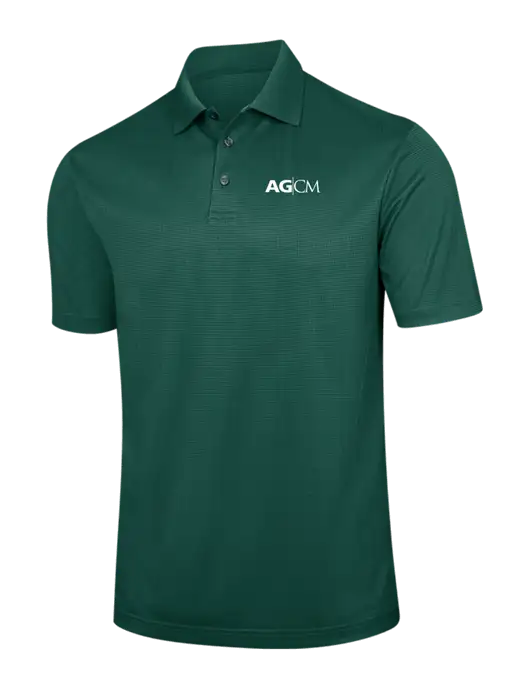 Dark Green Performance Fine Jacquard Polo w/AG|CM Logo