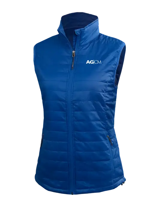 Womens Packable Royal Puffy Vest w/AG|CM Logo