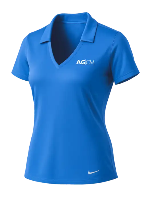 NIKE Carolina Blue Womens Dri-Fit Vertical Mesh Polo w/AG|CM Logo