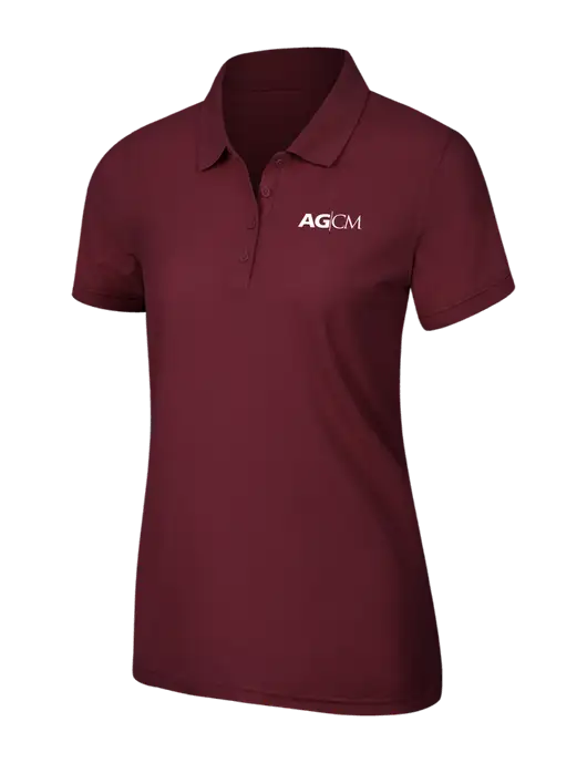 Maroon Womens Core Classic Pique Polo w/AG|CM Logo