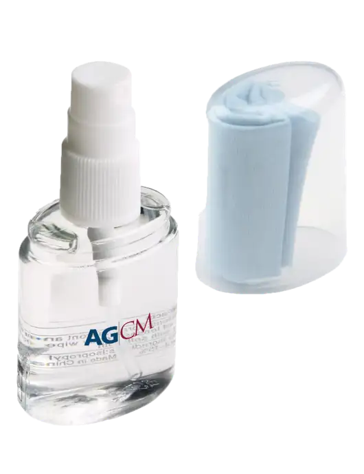 Lens Cleaning Spray & Microfiber Cloth w/AG|CM Logo