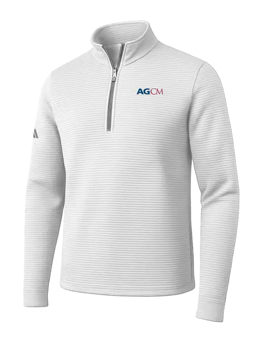 Adidas White Spacer Quarter-Zip Pullover w/AG|CM Logo
