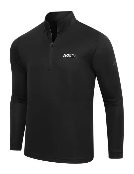 Adidas Black Lightweight Quarter Zip Pullover w/AG|CM Logo