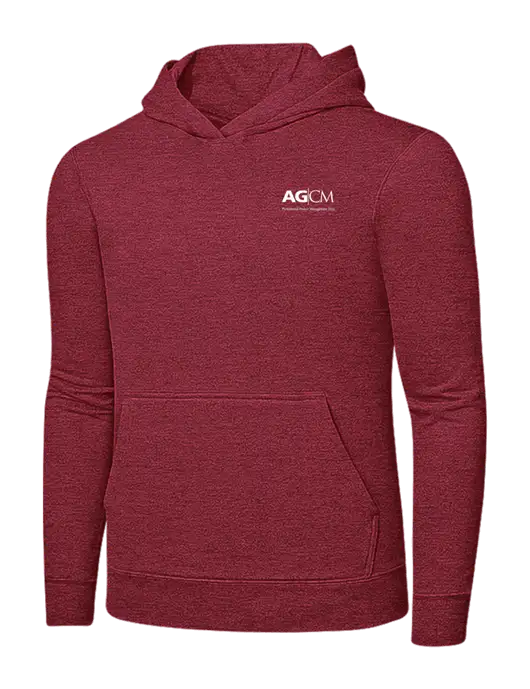 Heather Red 7.8 oz Ring Spun Hooded Sweatshirt w/AG|CM Logo
