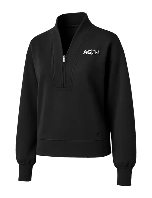 OGIO Womens Black Transcend 1/4-Zip w/AG|CM Logo