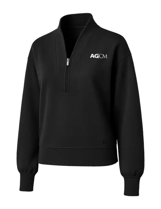OGIO Womens Black Transcend 1/4-Zip w/AG|CM Logo