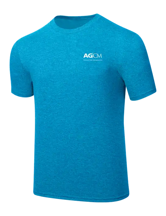 Simply Soft Sapphire Blue Frost 4.5oz  Poly/Combed Ring Spun Cotton T-Shirt w/AG|CM Logo