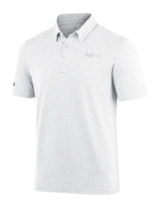 Adidas White Printed Blend Polo w/AG|CM Logo