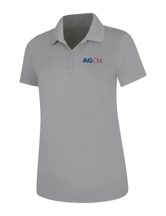 Light Grey Womens Dry Zone UV Mesh Polo w/AG|CM Logo
