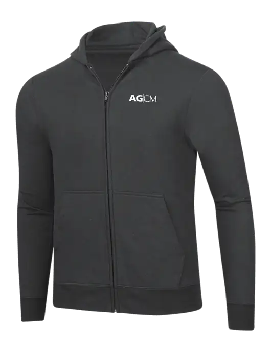 Charcoal 8.5 oz Ring Spun Zip Hooded Sweatshirt w/AG|CM Logo