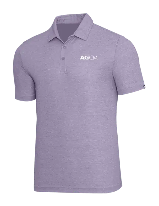 TravisMathew Light Purple Heather Oceanside Polo w/AG|CM Logo