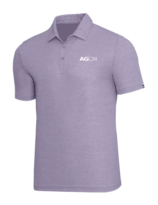 TravisMathew Light Purple Heather Oceanside Polo w/AG|CM Logo