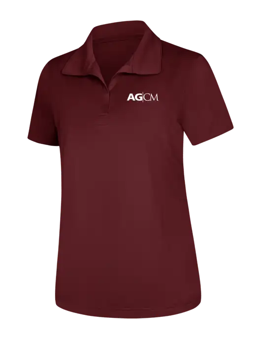 Womens Maroon Micropique Sport-Wick Polo w/AG|CM Logo