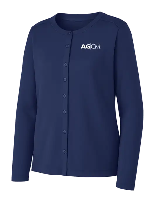Dress Blue Navy Womens Concept Stretch Button-Front Cardigan Sweater w/AG|CM Logo