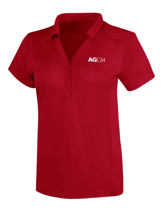 OGIO Red Womens Framework Polo w/AG|CM Logo