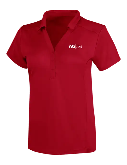 OGIO Red Womens Framework Polo w/AG|CM Logo