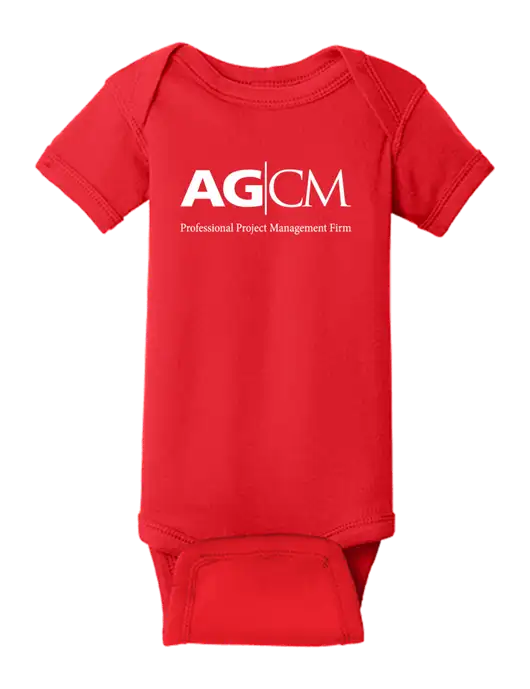 Rabbit Skins Red Infant Short Sleeve Baby Rib Bodysuit w/AG|CM Logo