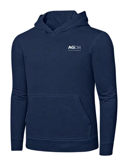Navy 7.8 oz Ring Spun Hooded Sweatshirt w/AG|CM Logo