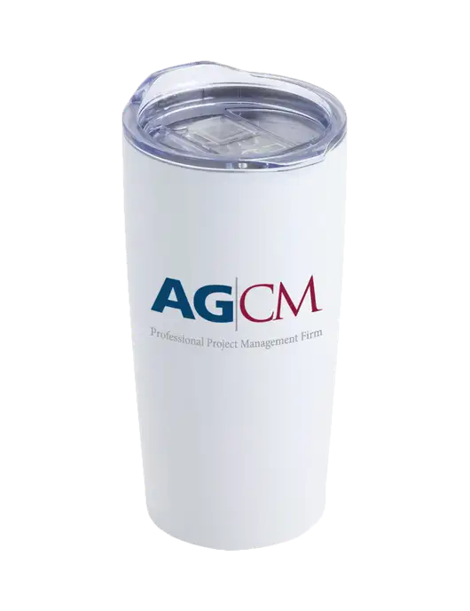Society White 20 oz Insulated Tumbler w/AG|CM Logo