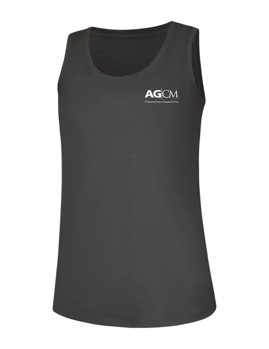Womens Dark Grey Heather Perfect Tri Racerback Tank w/AG|CM Logo