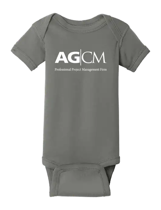 Rabbit Skins Charcoal Infant Short Sleeve Baby Rib Bodysuit w/AG|CM Logo