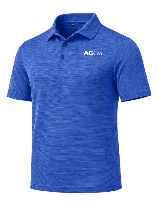 Adidas Royal Textured Stripe Polo w/AG|CM Logo