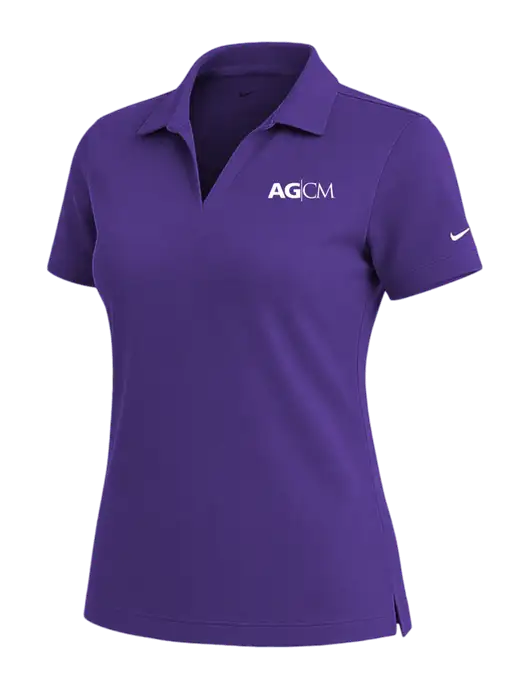 NIKE Purple Womens Dri-Fit Micro Pique Polo w/AG|CM Logo