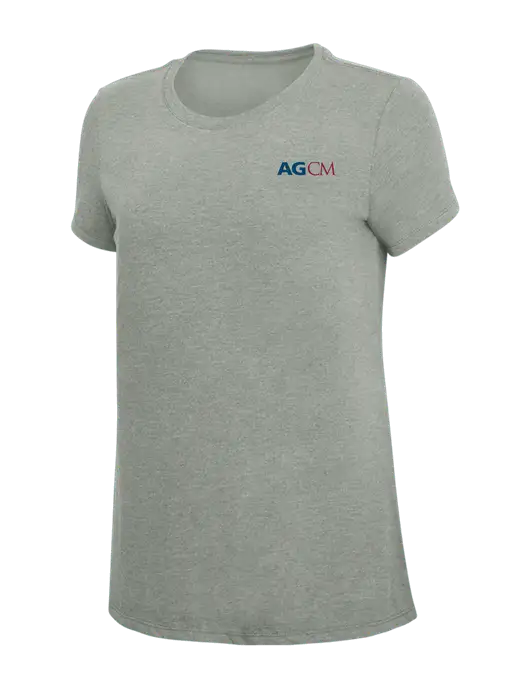 Womens Simply Soft Grey Frost 4.5oz  Poly/Combed Ring Spun Cotton T-Shirt w/AG|CM Logo