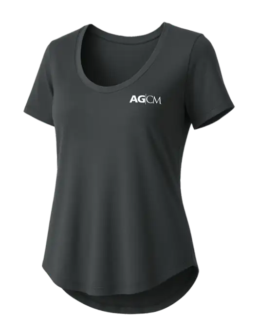 Mercer+Mettle Womens Dark Grey Stretch Jersey Relaxed Scoop w/AG|CM Logo
